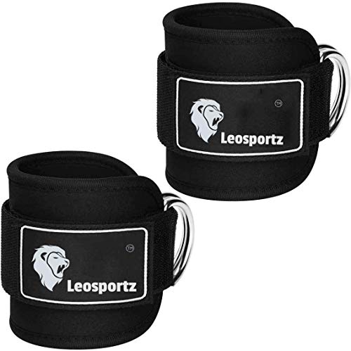 Leosportz Ankle Strap for Gym Cable Machine (Pair)\