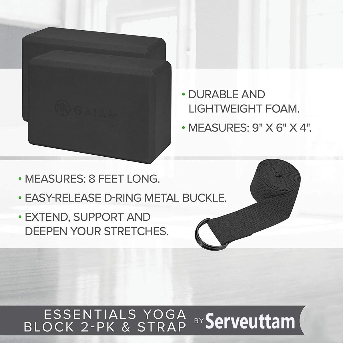 Leosportz High-Density EVA Yoga Blocks (Set of 2)