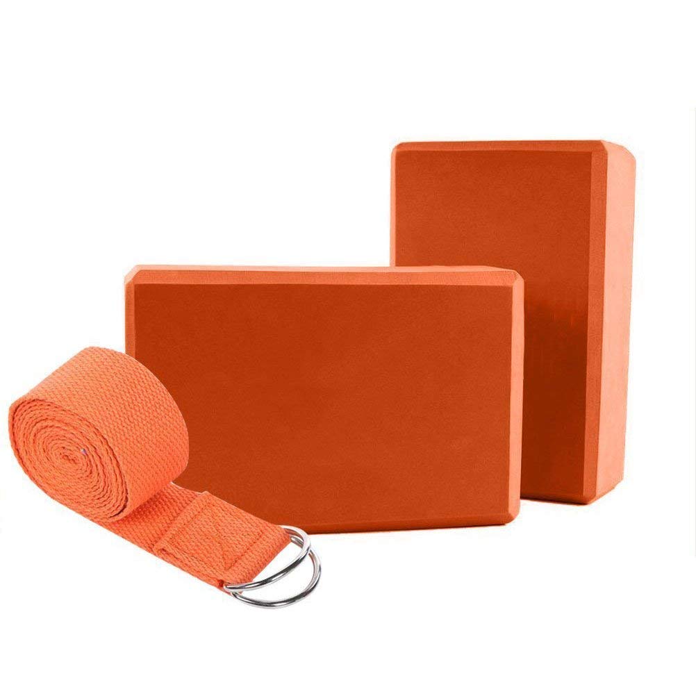 Leosportz High Density EVA Foam Yoga Block with Yoga Belt