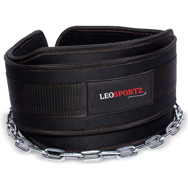 Leosportz Gym Belt with Chain - Heavy Weight Lifitng Belt