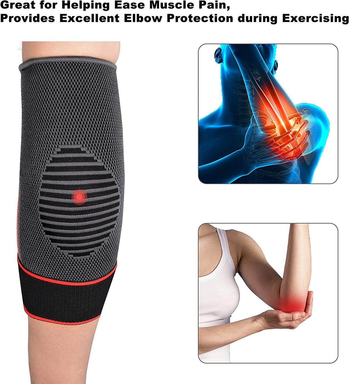 Leosportz Elbow Support for Gym with Strap