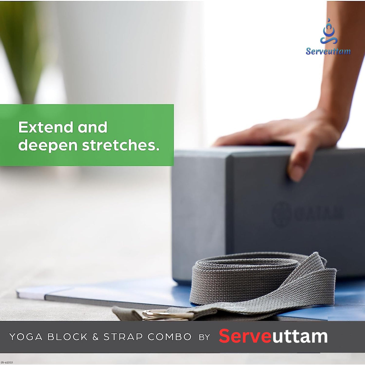 Leosportz Yoga Blocks with Belt - EVA Foam Block