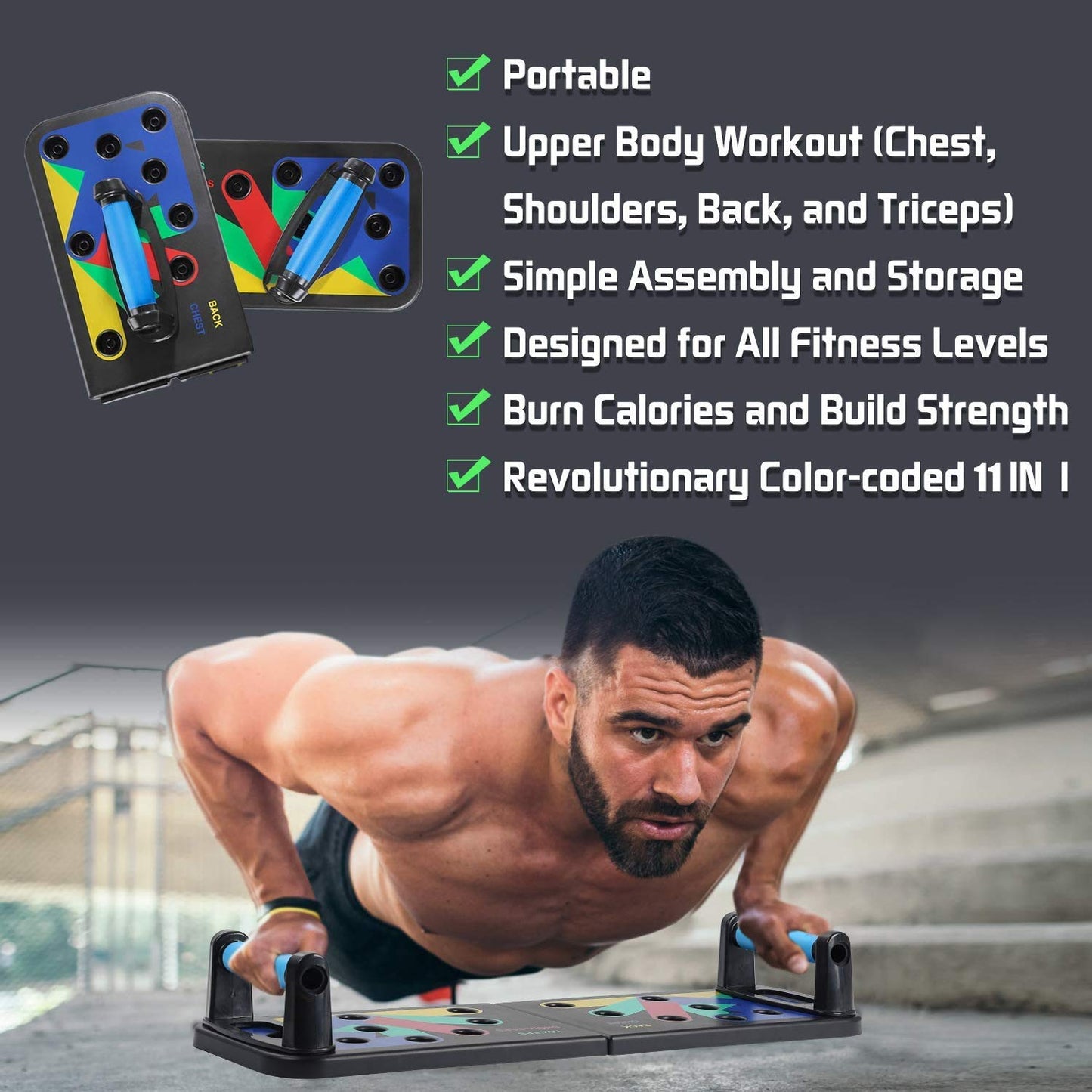 Leosportz Push Up Board Rack