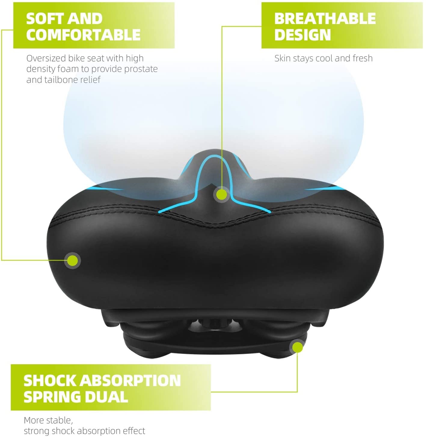 Leosportz Cycle Seat with Cushion Padding with Cycle Bell