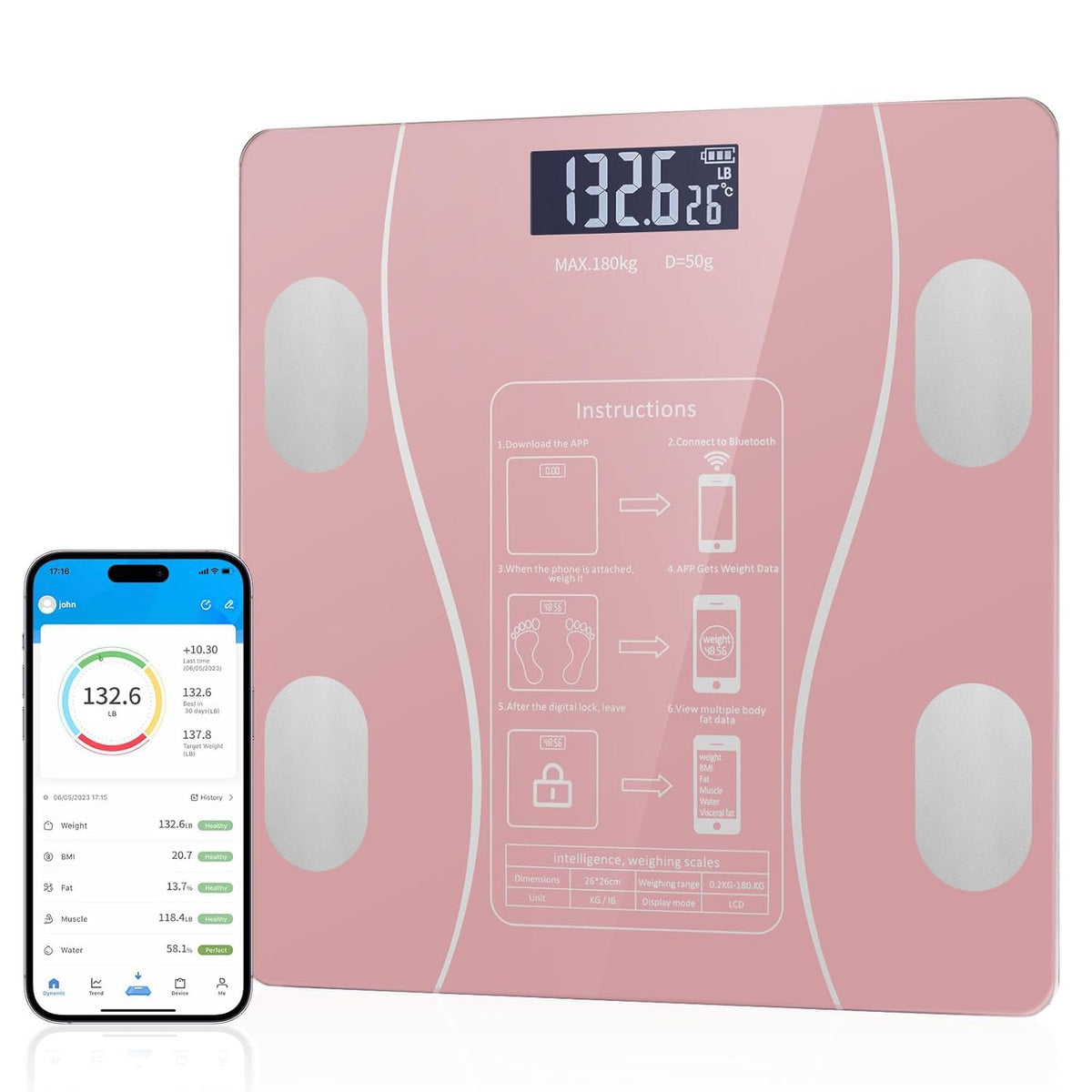 Leosportz Smart BMI & Body Fat Weighing Scale