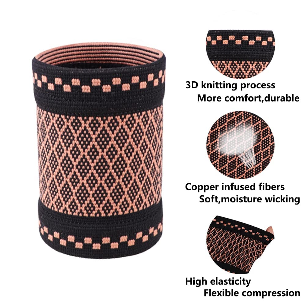 Leosportz Copper-Infused Wrist Compression Brace (Pair)
