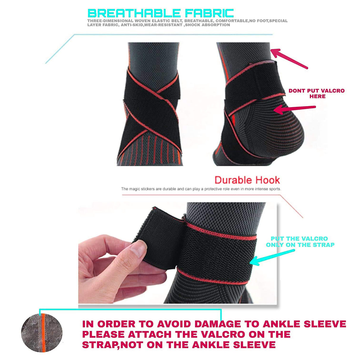 Leosportz Adjustable Ankle Support Brace Sleeve