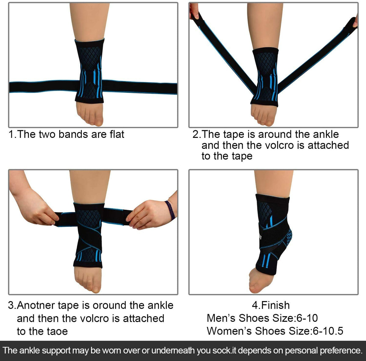 Leosportz Adjustable Ankle Support Brace Sleeve