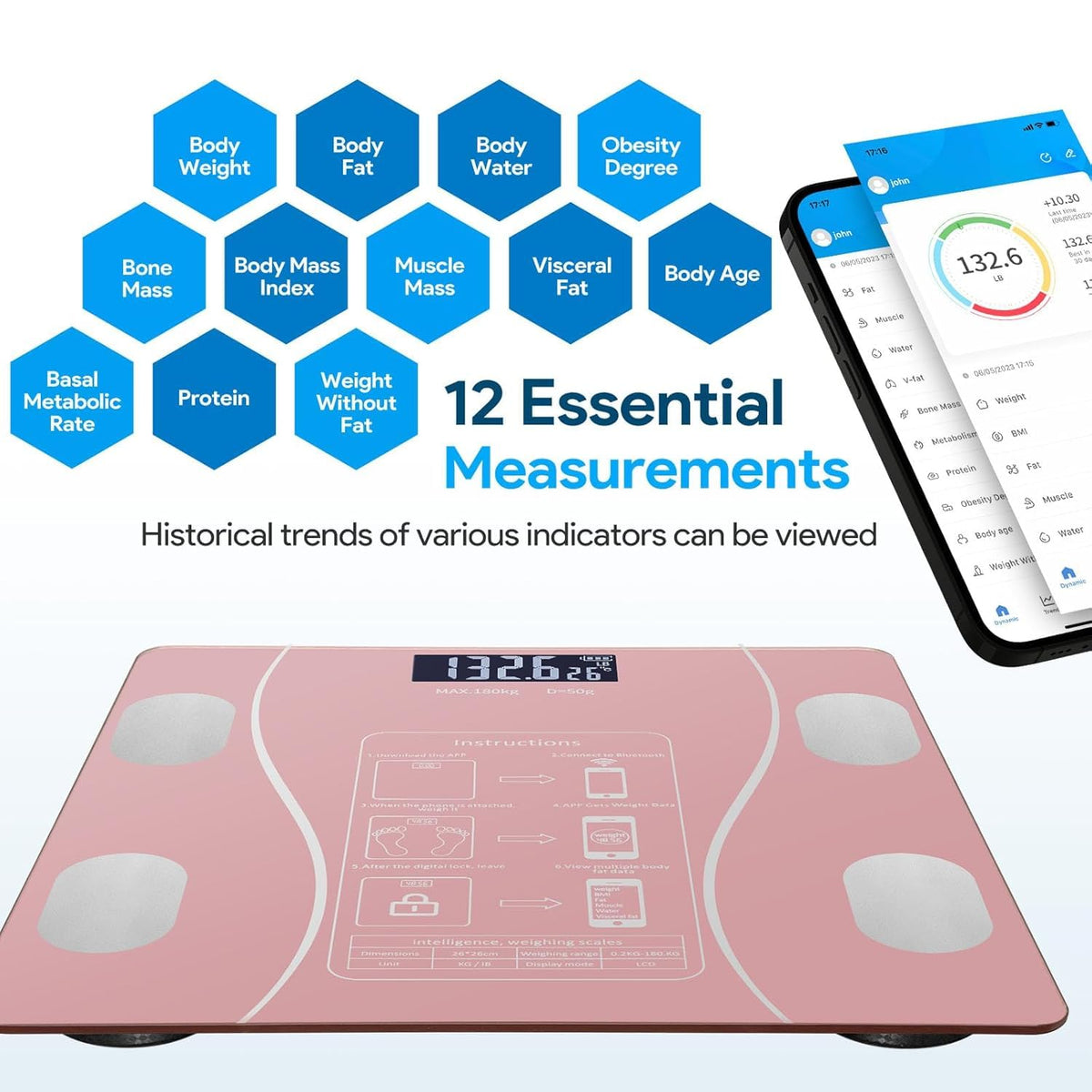 Leosportz Smart BMI & Body Fat Weighing Scale