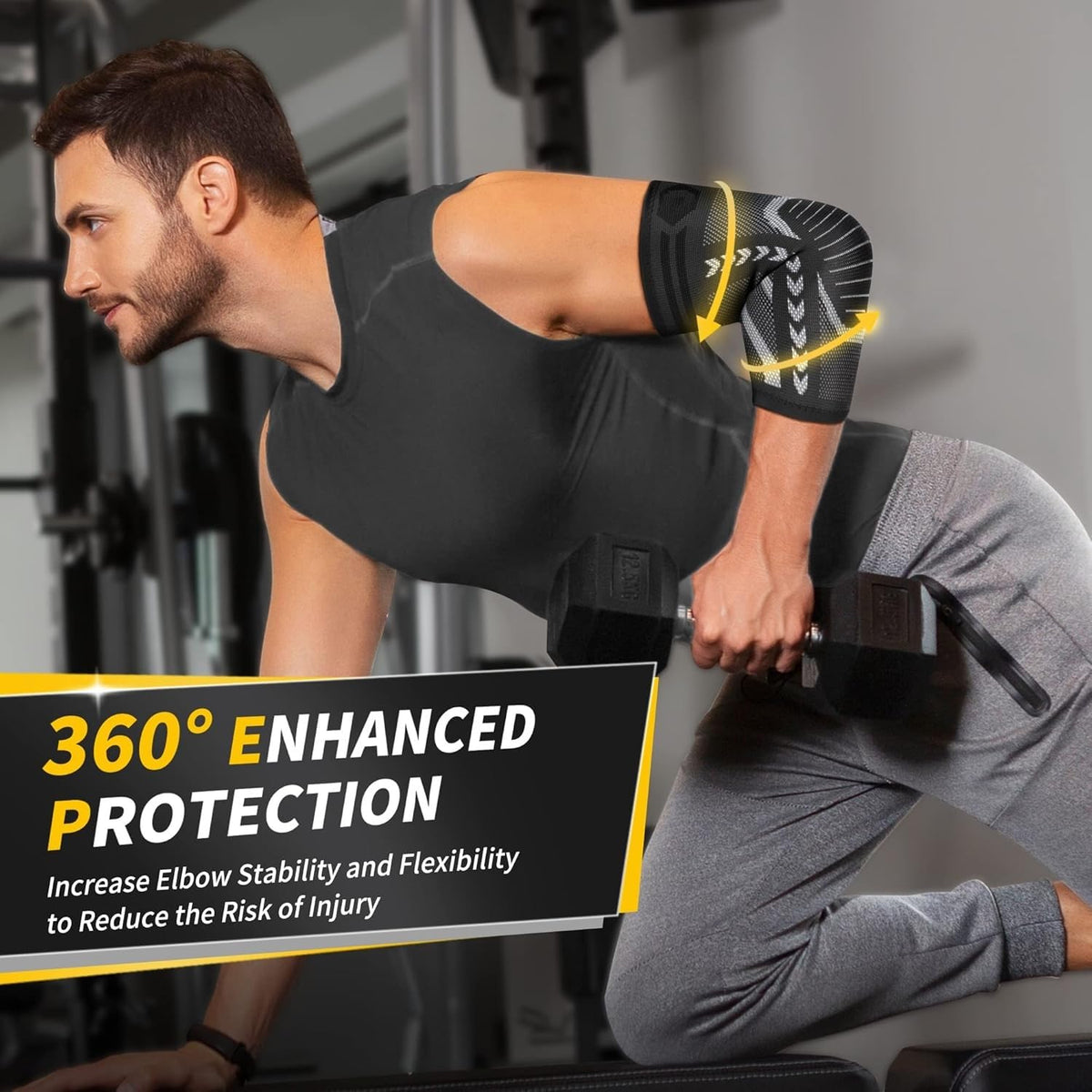 Leosportz Elbow Support Brace for Gym & Tennis (2-Pack)