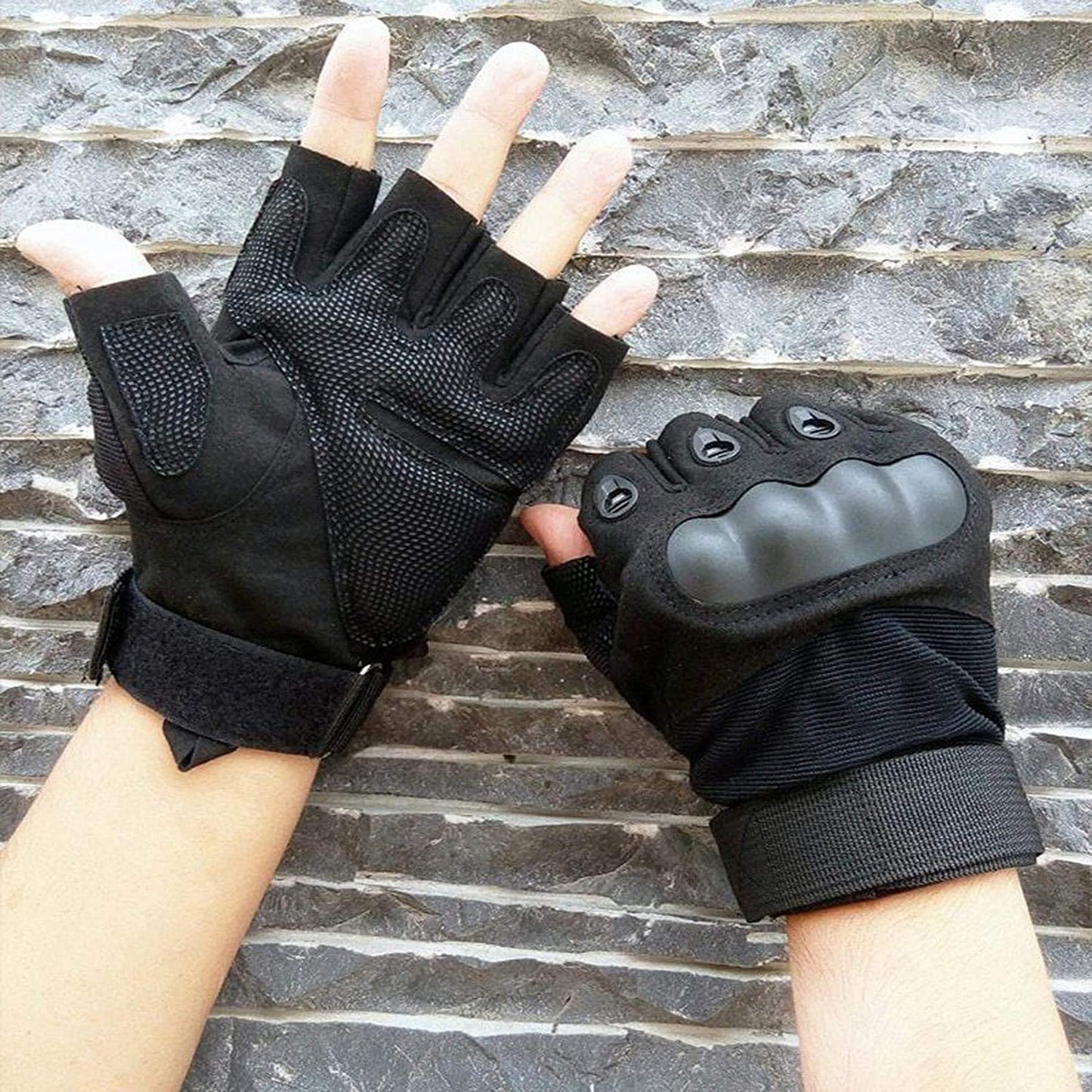 Leosportz Tactical Fingerless Gloves for Motorbike