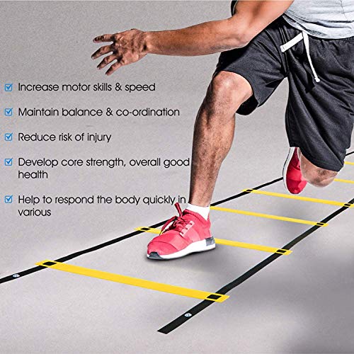 Leosportz Agility Ladder 8 Meter Speed Training Ladder with 16 Adjustable Rungs