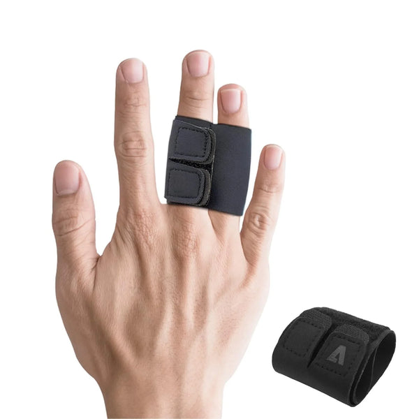 Leosportz Finger Splint For Pain Relief - Reusable Dual Finger Support