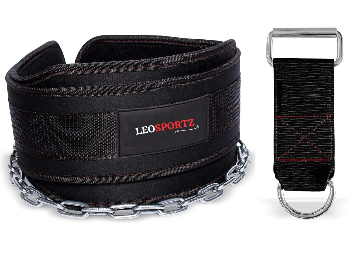 Gym Belt With Chain Dip - Heavy Weight Lifitng Belt