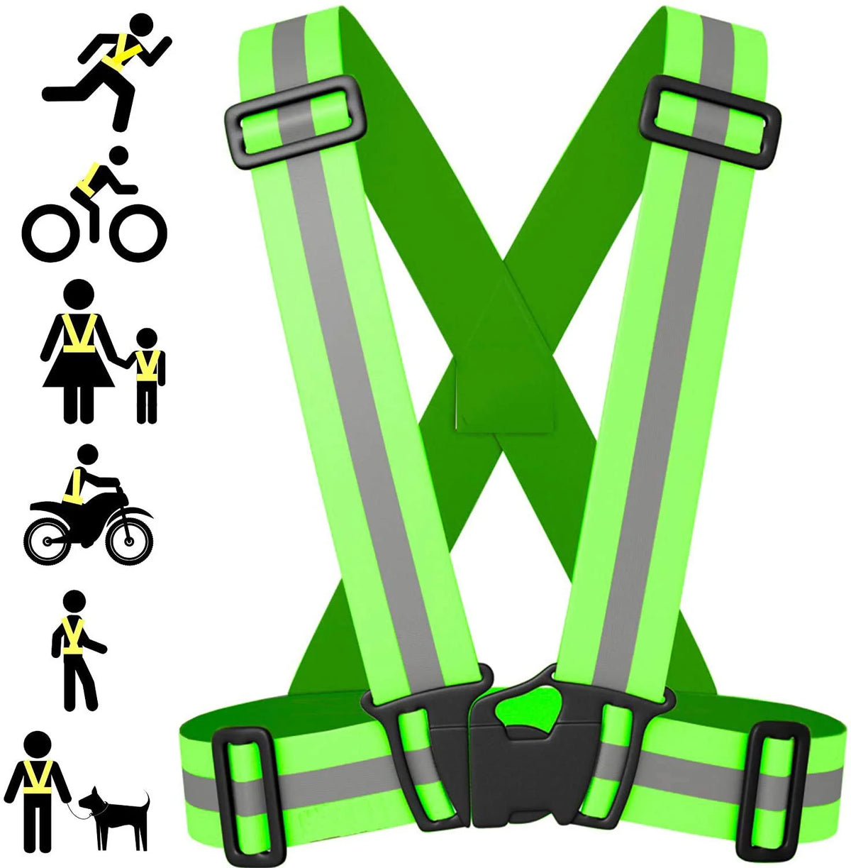 Leosportz Reflective Jacket For Cycling Running - Reflective Vest Belt