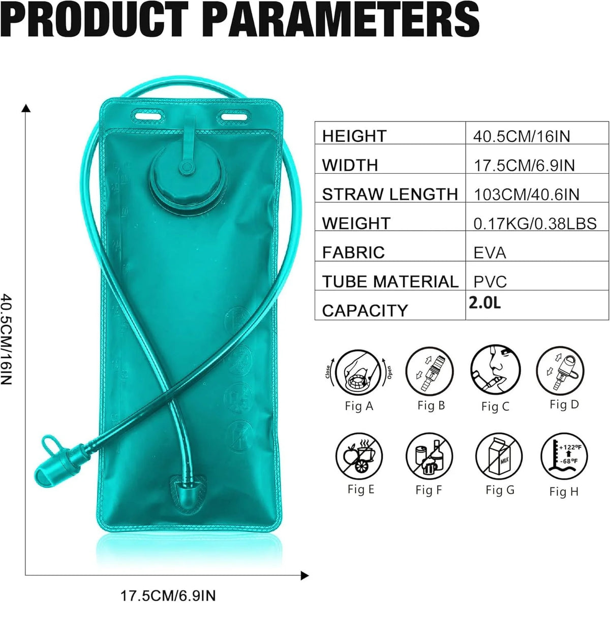 Hydration Bladder 2 Liter - Foldable Hydration Bottle