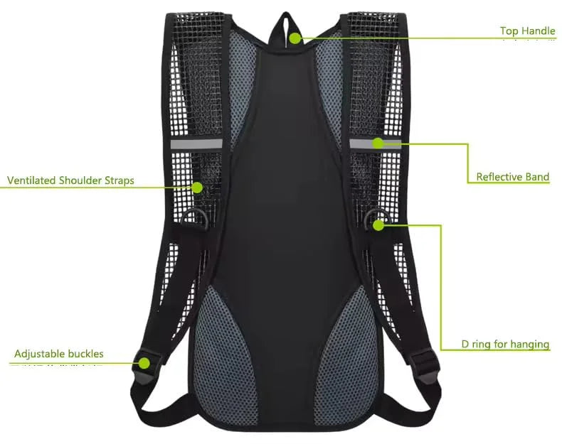 Hydration Backpack 2 Liter - Bpa Free With Leakproof Bladder