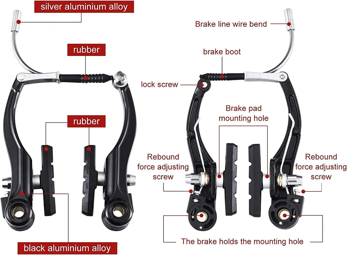 Complete Cycle Brake Set - Front Rear V Breaks With Pads