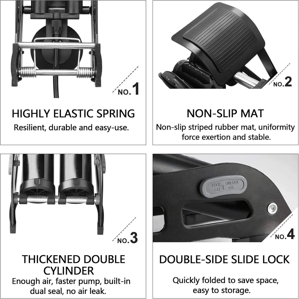 Cycle Foot Pump With Pressure Gauge - Double Cylinder