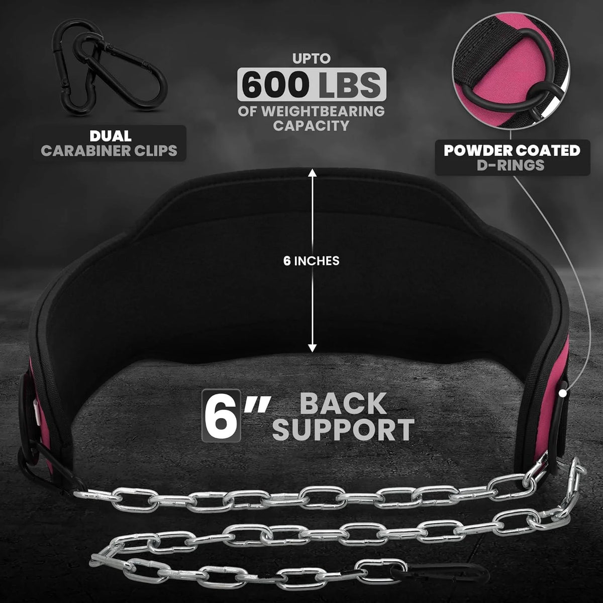 Gym Belt With Chain Dip - Heavy Weight Lifitng Belt