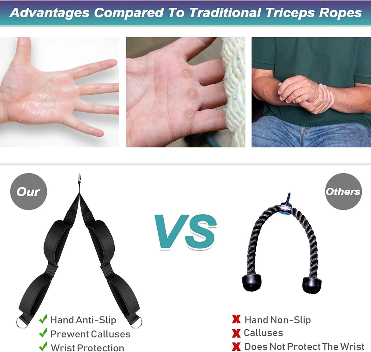 Triceps Rope Cable Attachment - Triceps Rope With Strong