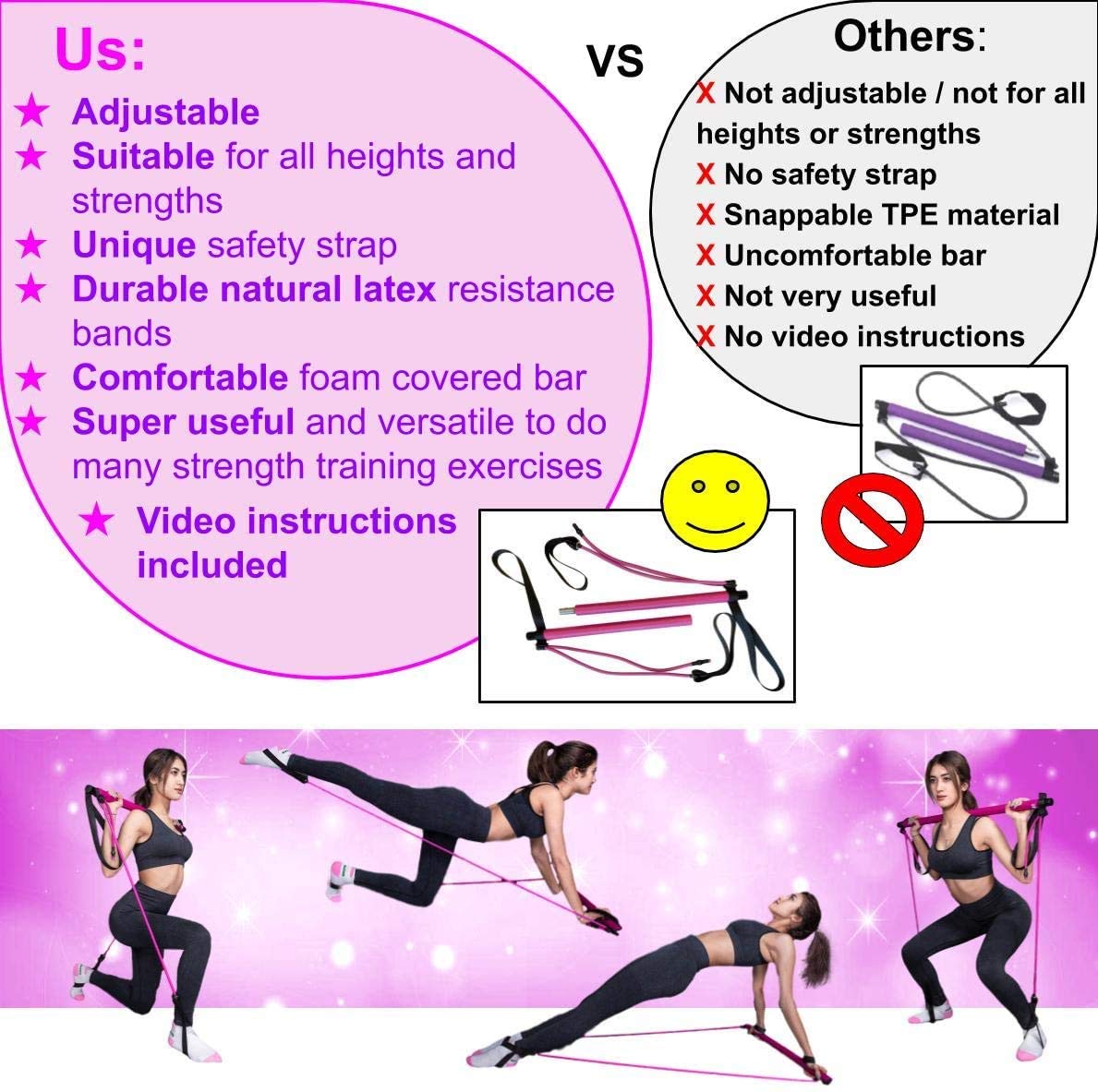 Leosportz Yoga Pilate Stick Toning Tube