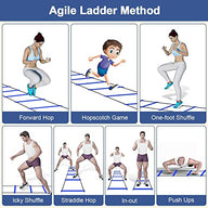 Leosportz Agility Ladder – 8M Speed Training, 16 Adjustable Rungs