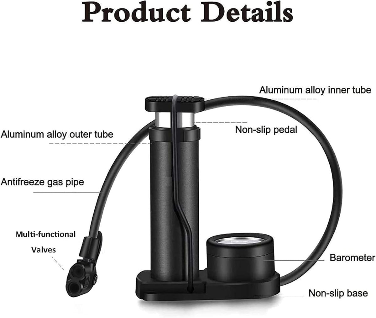 Leosportz Portable Mini Cycle Pump with Pressure Gauge