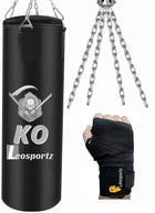 Leosportz Punching Bag Set with Boxing Wraps