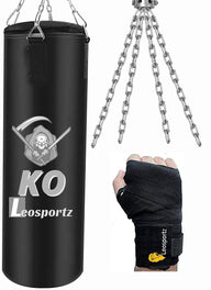 Leosportz Punching Bag Set with Boxing Wraps