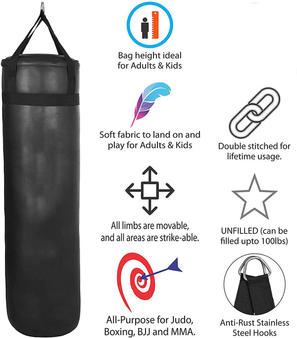 Leosportz Punching Bag Set with Boxing Wraps