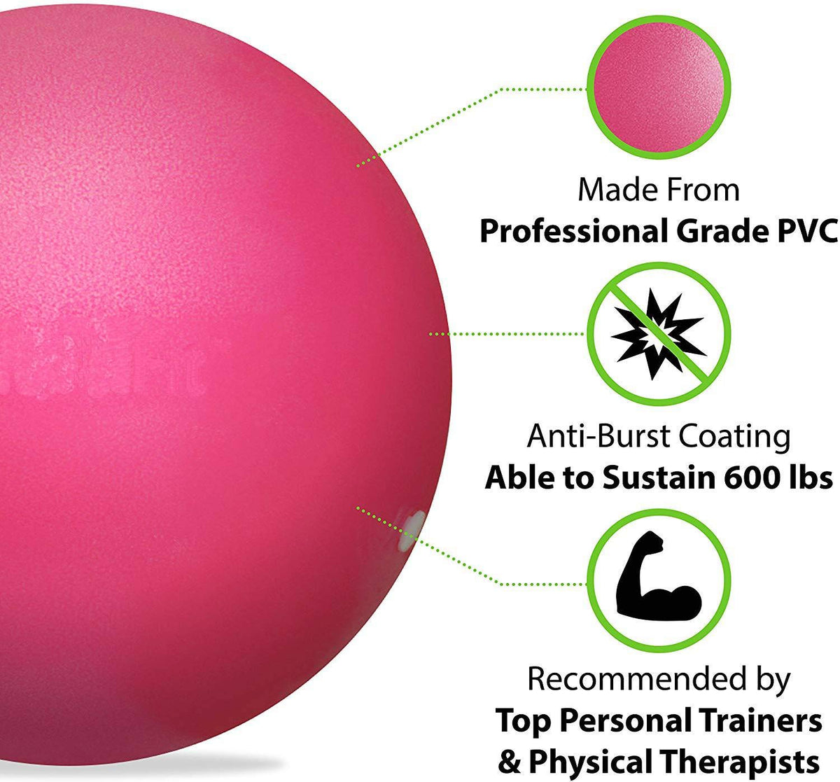 Leosportz Mini Pilates Ball - Small Exercise Ball For Yoga