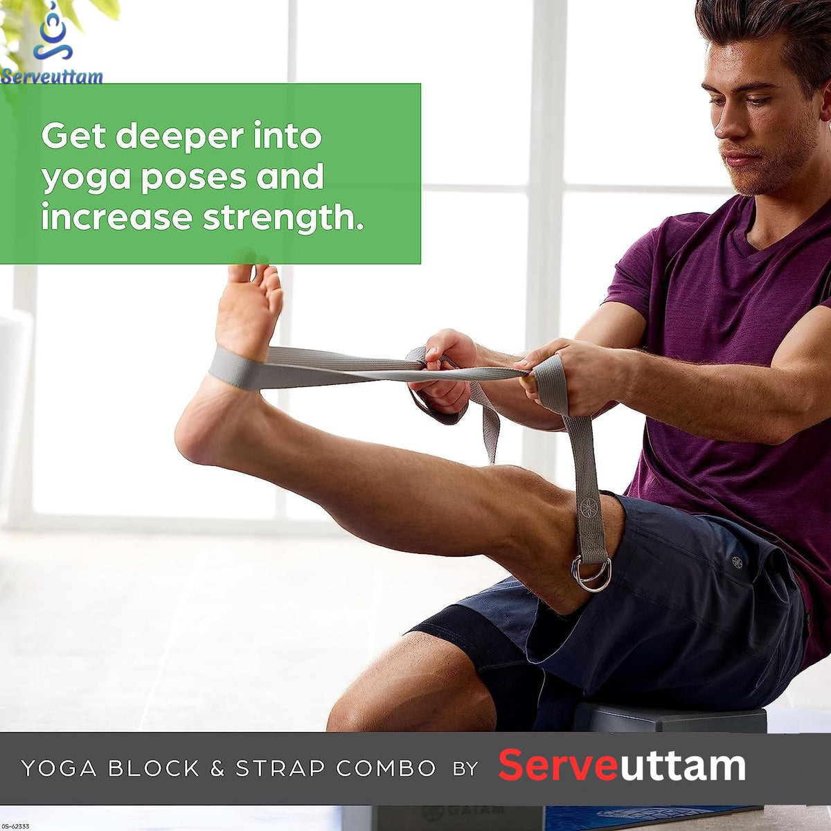 Leosportz Yoga Blocks with Belt - EVA Foam Block