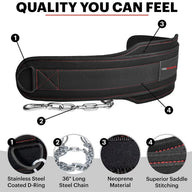 Leosportz Gym Belt with Chain - Heavy Weight Lifitng Belt