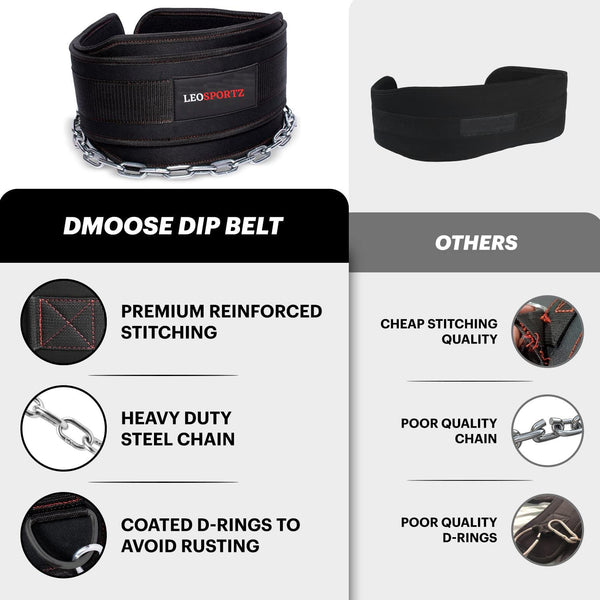 Leosportz Gym Belt with Chain - Heavy Weight Lifitng Belt