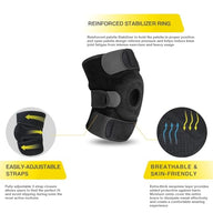 Leosportz Knee Support Brace with 4-Spring Stabilizer