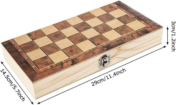 Leosportz Wooden Chess Board Set, 12 Inches