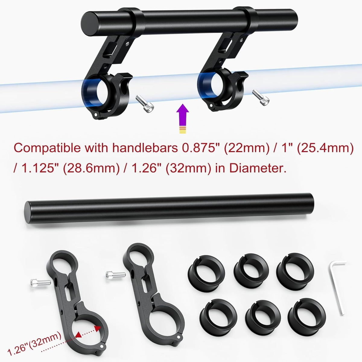 Leosportz Cycle Handlebar Extender – 250mm Alloy Bar