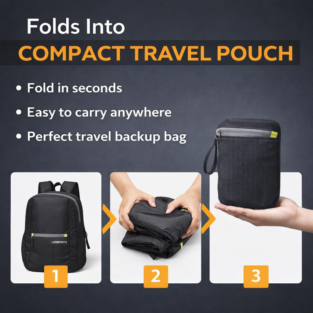 Leosportz Foldable Hiking Backpack 25L