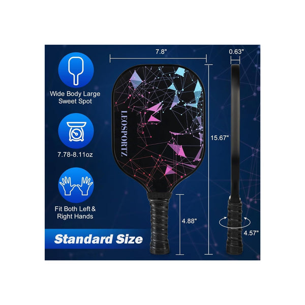 Leosportz Pickleball Paddle – Fibreglass Surface