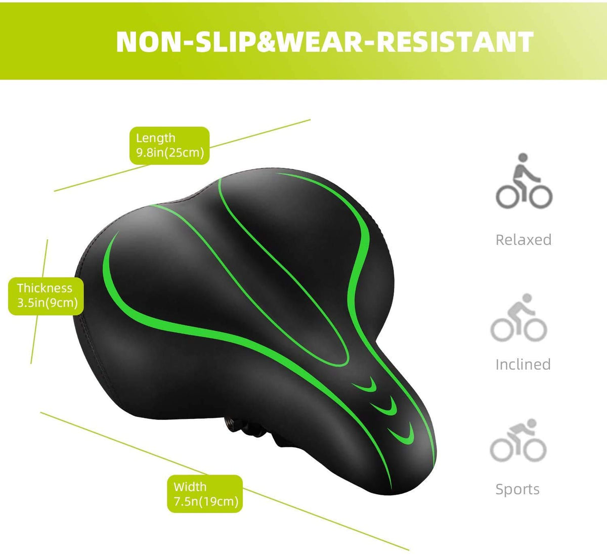 Leosportz Cushioned Bike Seat with Spring Suspension