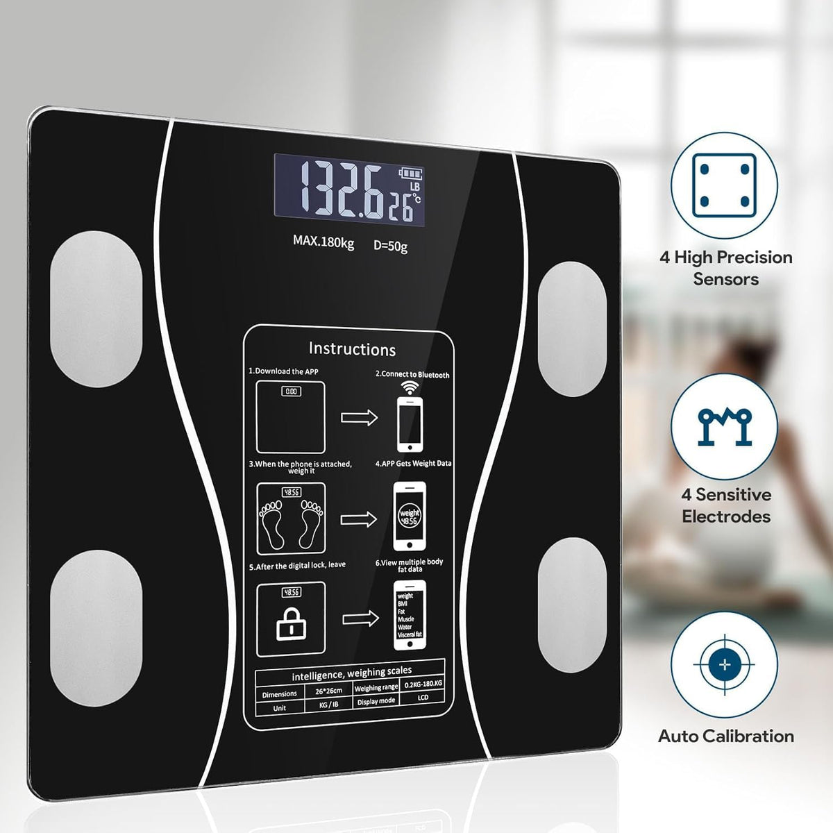 Leosportz Smart BMI & Body Fat Weighing Scale