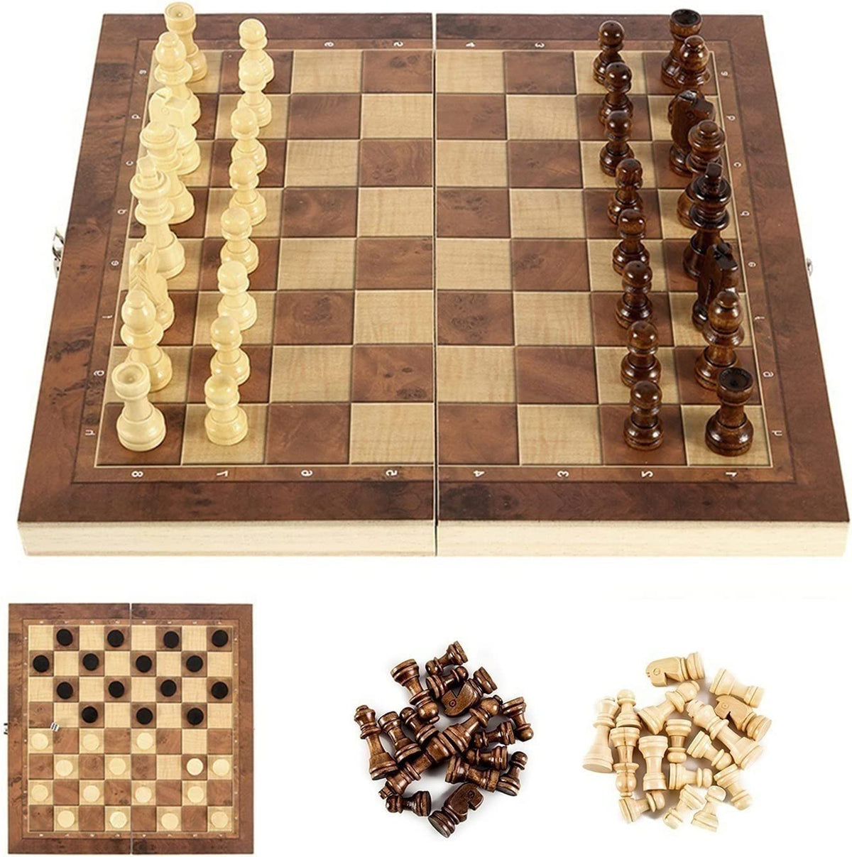 Leosportz Wooden Chess Board Set, 12 Inches