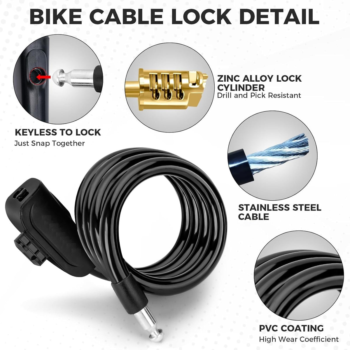 Leosportz Heavy-Duty Cycle Lock with Key