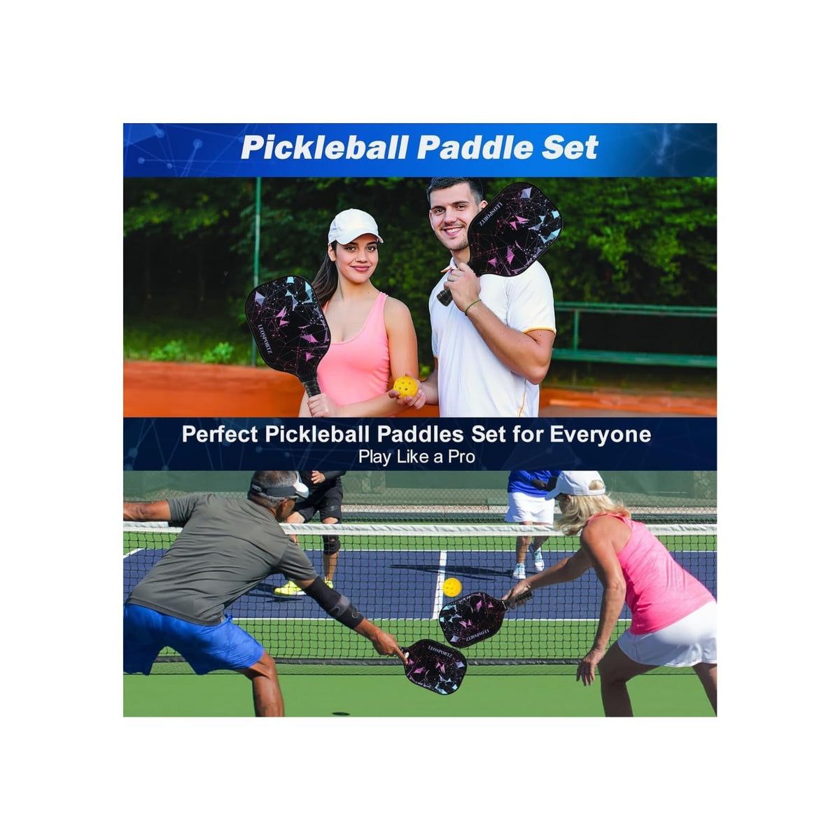 Leosportz Pickleball Paddle – Fibreglass Surface