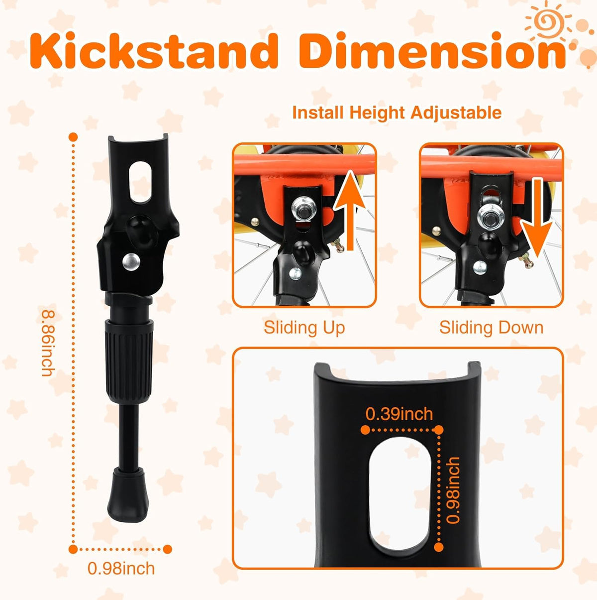 Leosportz Adjustable Alloy Kickstand for 20 Inch Bicycle