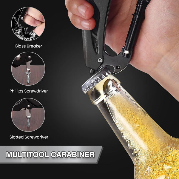 Leosportz Camping Multitool Carabiner Snap Hook 6-in-1