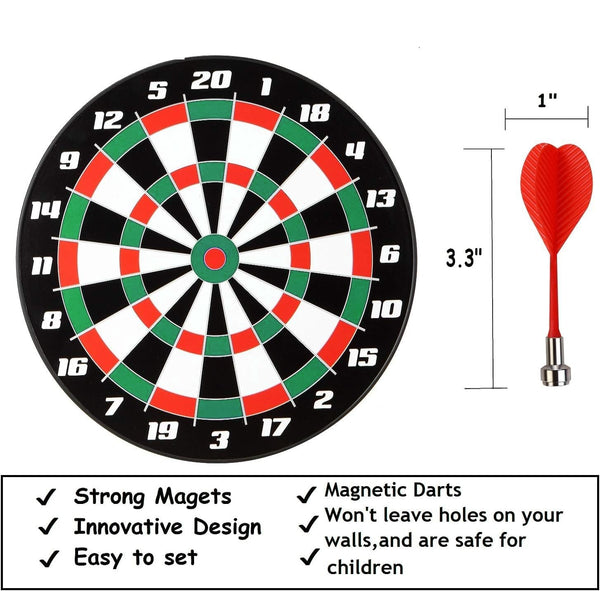 Leosportz Magnetic Dart Board for Kids & Family