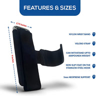Leosportz Gym Lifting Hooks with Adjustable Wrist Strap