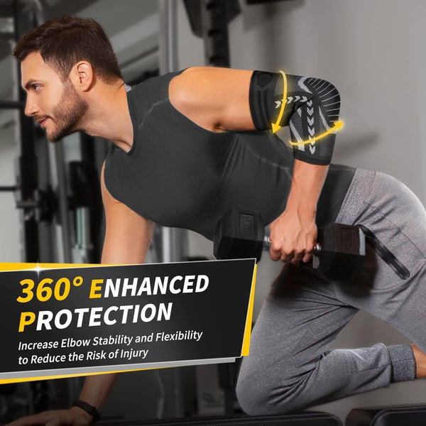 Leosportz Elbow Support Brace for Gym & Tennis (2-Pack)